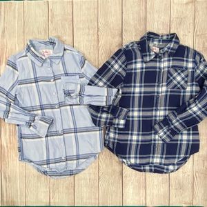 Bundle of 2 Justice Button-Up Plaid Shirts